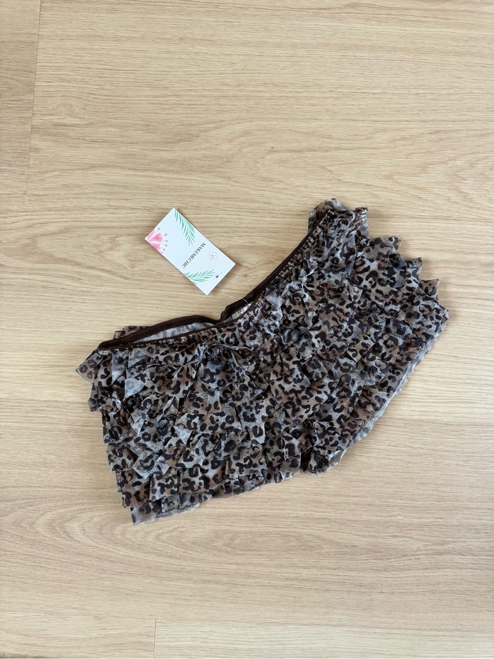 NWT Leopard Print Ruffle Mini Shorts - Picture 5 of 7